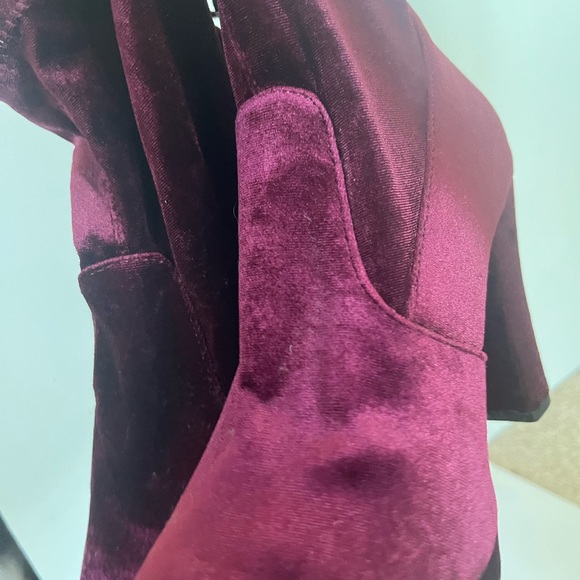 Smooth Velvet maroon plum ankle boots - Picture 7 of 11
